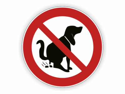 Hundehaufen verboten, Hund, Verbotszeichen