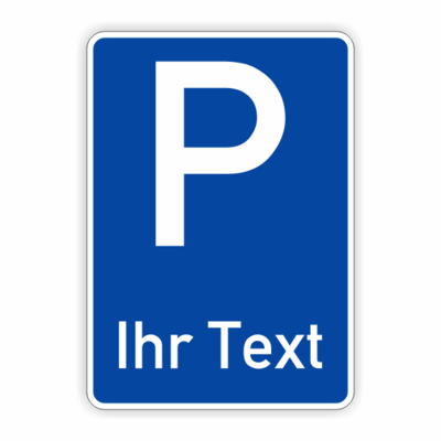 Parkplatzschild bau, weiß, Ihr Text