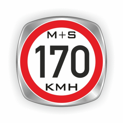 Reifenindex 170 kmh m+s rot/silber