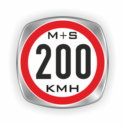 Reifenindex 200 kmh m+s rot/silber
