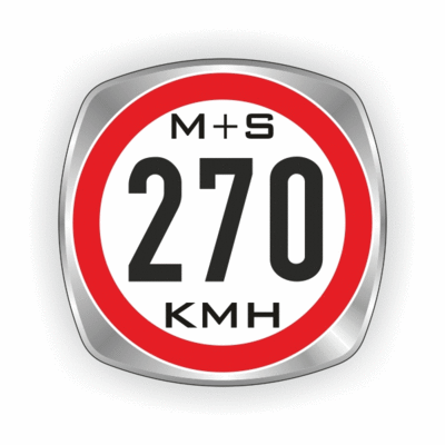 Reifenindex 270 kmh m+s rot/silber