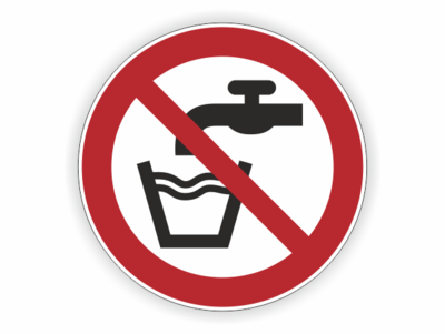 Trinkwasser Wasserhahn, Verbotszeichen