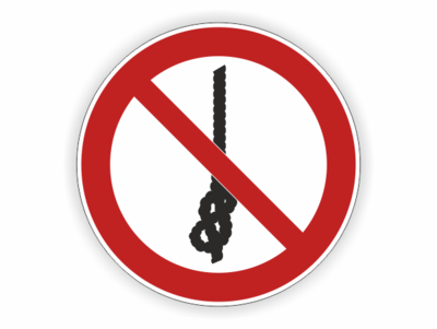 S355-060 Schild Knoten von Seilen verboten! in 4 Größen