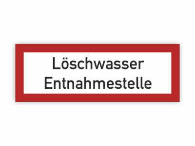 rotes Rechteck Text: Löschwasser Entnahmestelle