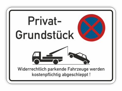 Privat-Grundstück mit Symbolen