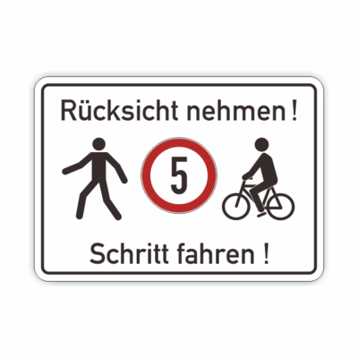 Rücksicht nehmen, Symbole, Radfahrer , Fußgänger