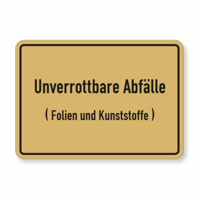 Text, unverrottbare Abfälle , braun, schwarz