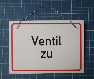 Ventil zu, Kette