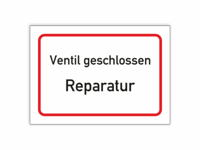 Ventil geschlossen, Reparatur Text