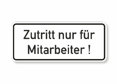 Zutritt nur für Mitarbeiter, Text