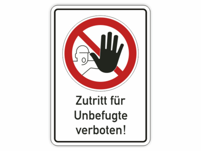 Zutritt verboten, hand Symbol und Text